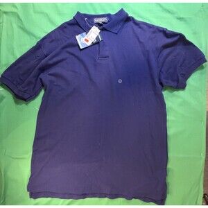Saddles Men's Polo Shirt 100% Pique Cotton Blue Short Sleeve Size XL NWT